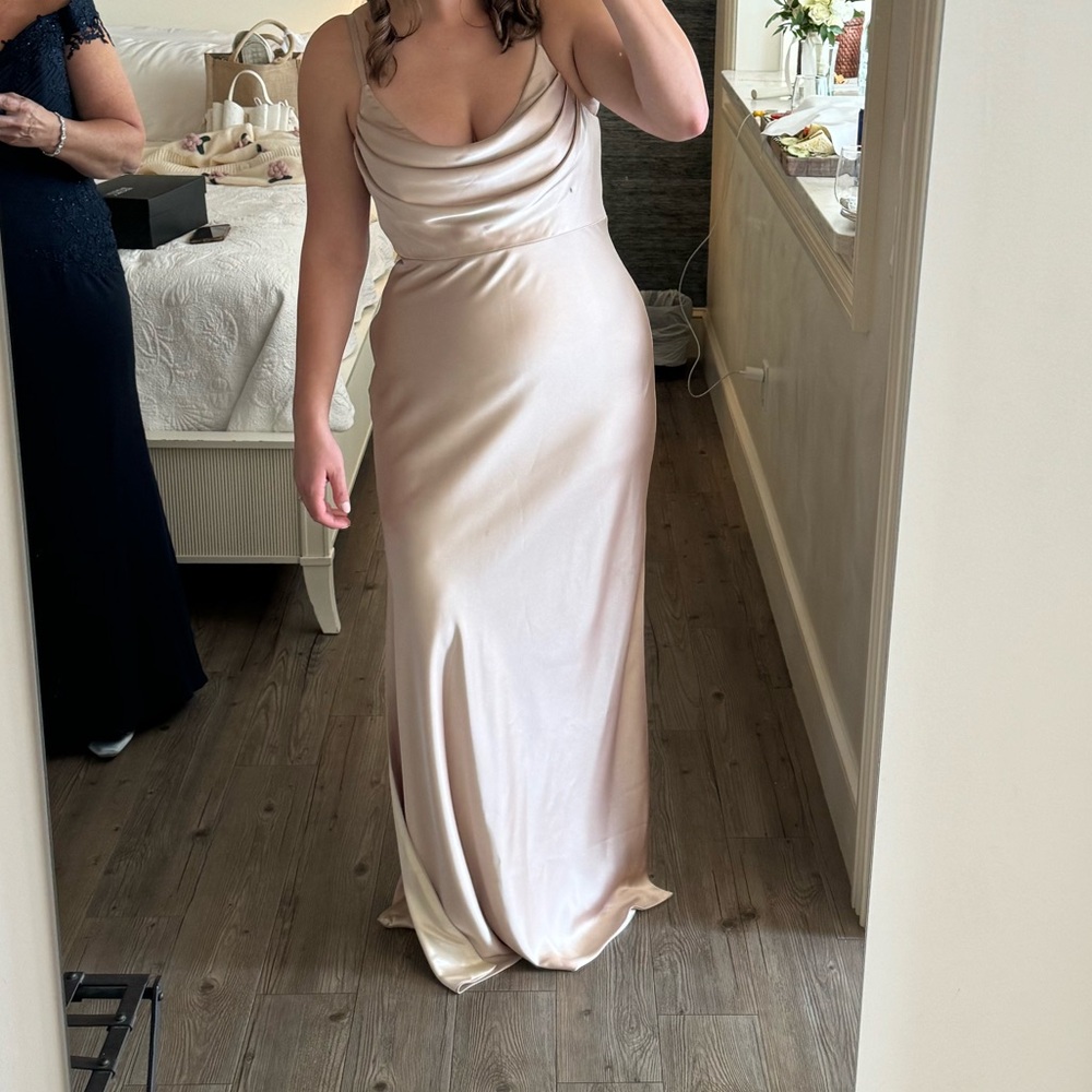 Satin Champagne Bridesmaid dress
